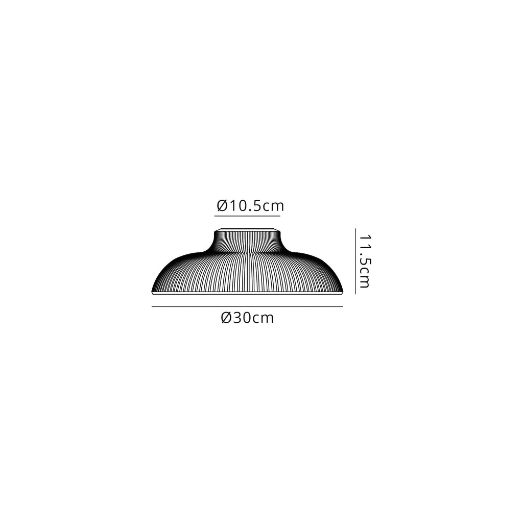 Luminosity Designs - Flat Ridged Lampshade in Tinted Glass - Luminosity Designs Ltd