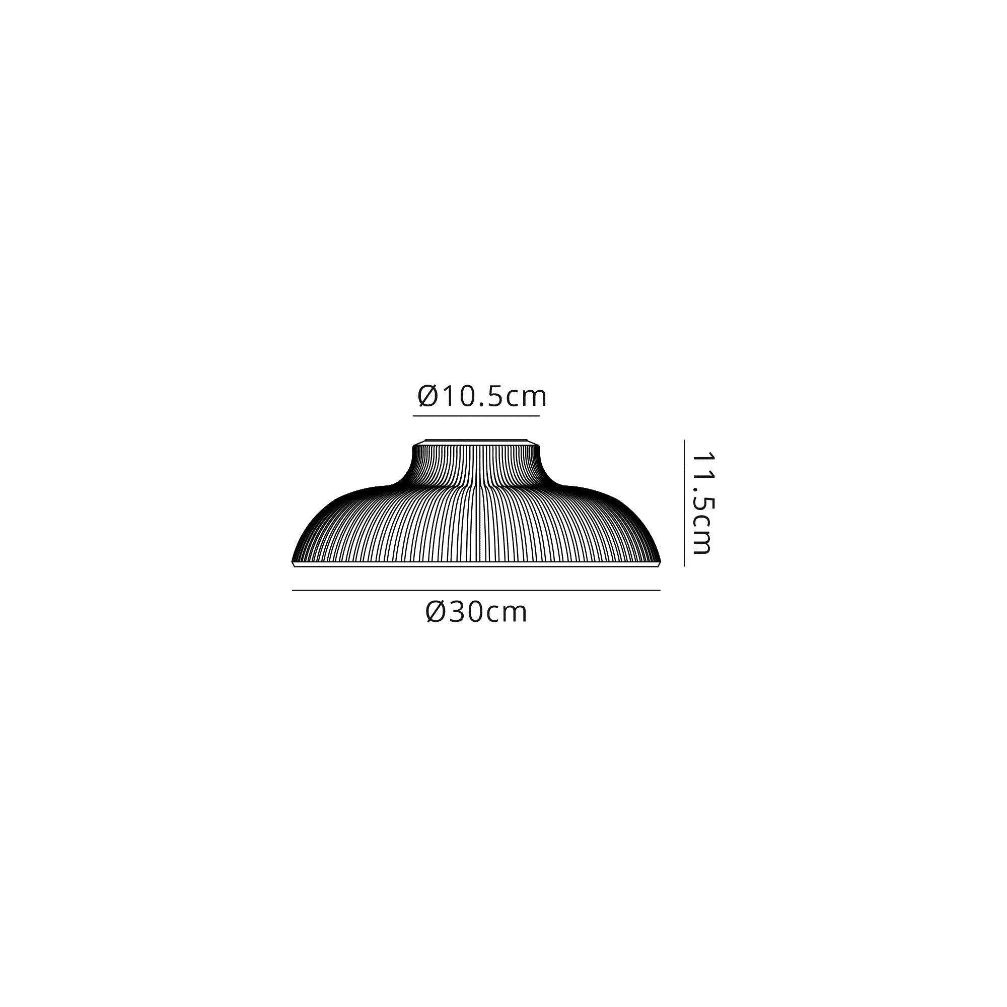 Luminosity Designs - Flat Ridged Lampshade in Tinted Glass - Luminosity Designs Ltd