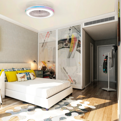 Gamer LED Dimmable Ceiling Light With Built-In Fan - Remote Control