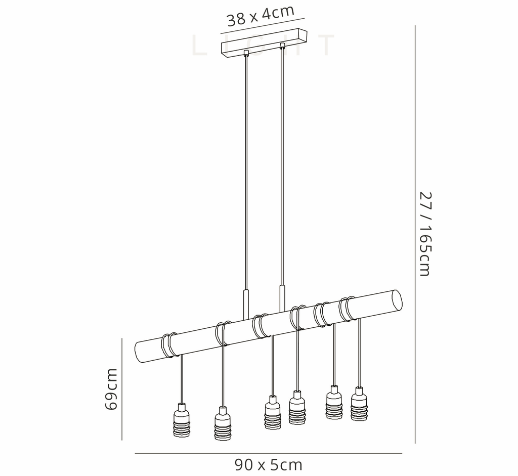 Luminosity Designs - Hamlet 6 Light Linear Ceiling Light - Luminosity Designs Ltd