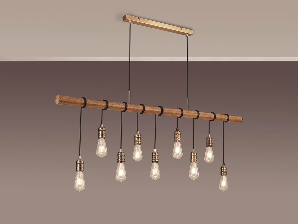 Luminosity Designs - Hamlet 9 Light Linear Ceiling Light - Luminosity Designs Ltd