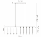 Luminosity Designs - Hamlet 9 Light Linear Ceiling Light - Luminosity Designs Ltd