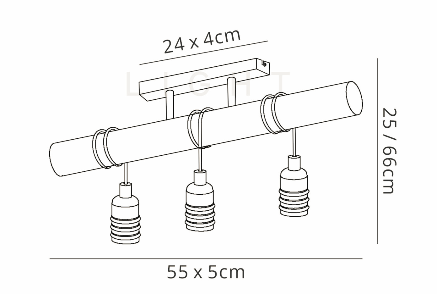 Luminosity Designs - Hamlet Semi Flush Linear Ceiling Light - Luminosity Designs Ltd