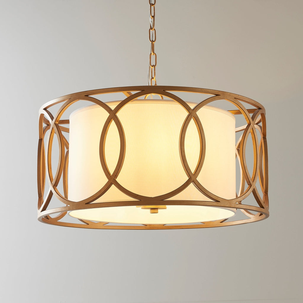 Luminosity Designs - Hampton Classic Gold and White Pendant - Luminosity Designs Ltd