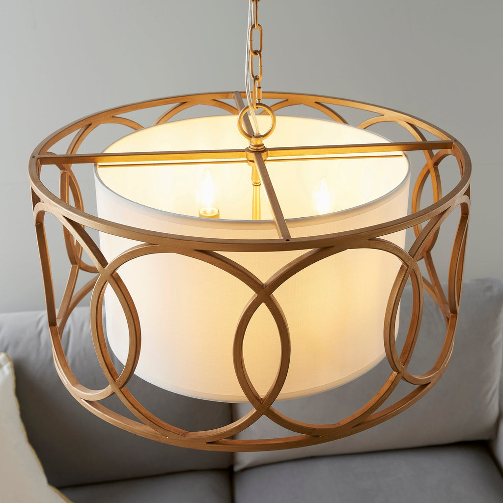 Luminosity Designs - Hampton Classic Gold and White Pendant - Luminosity Designs Ltd