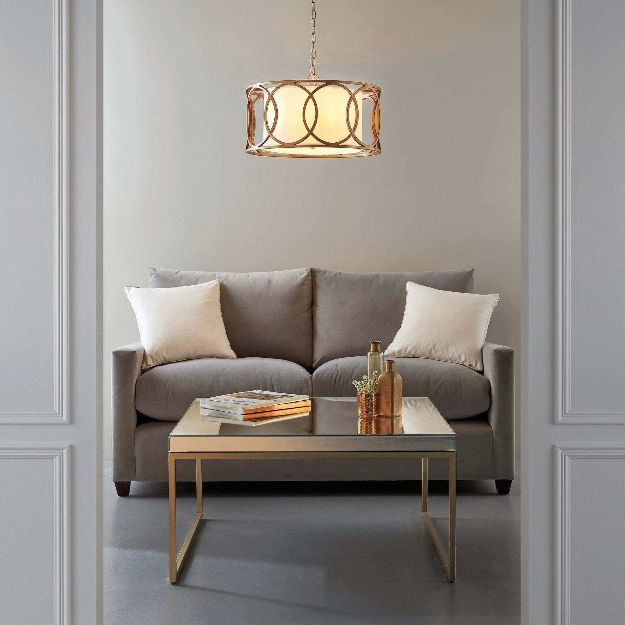 Luminosity Designs - Hampton Classic Gold and White Pendant - Luminosity Designs Ltd