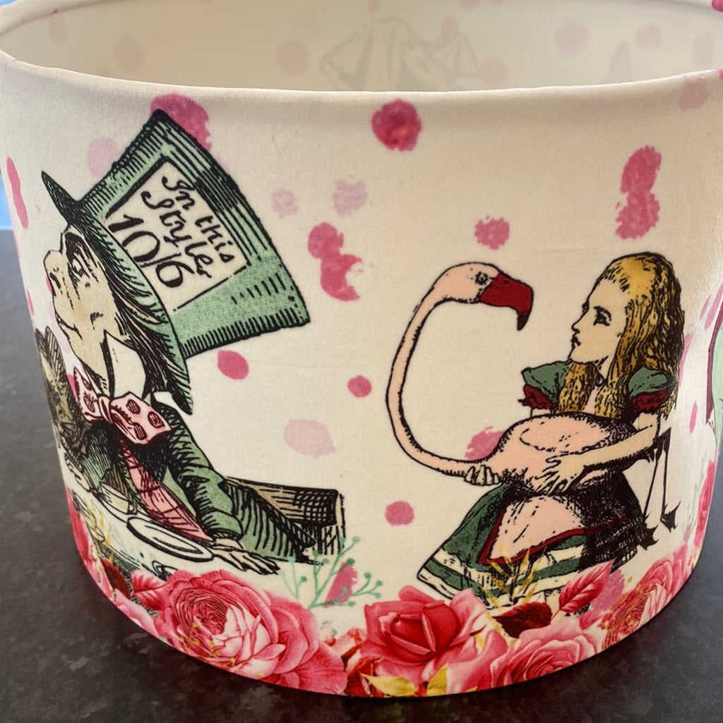 Luminosity Designs - Hand Crafted Drum Table Lampshade - Wonderland Pink Roses - Luminosity Designs Ltd