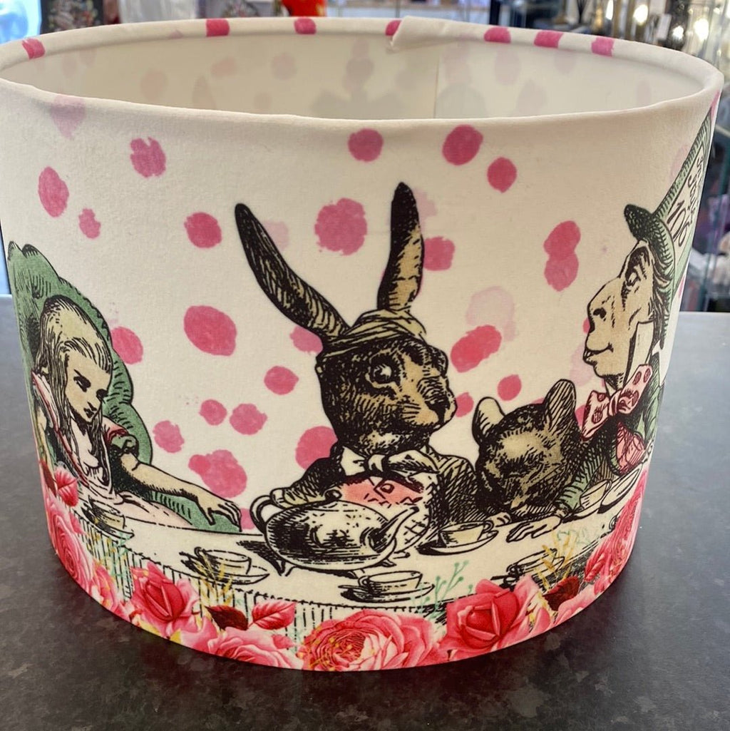 Luminosity Designs - Hand Crafted Drum Table Lampshade - Wonderland Pink Roses - Luminosity Designs Ltd