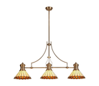 Luminosity Designs - Hanger Bar Pendant with Tiffany Chamber Shades - Luminosity Designs Ltd