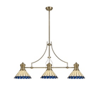 Luminosity Designs - Hanger Bar Pendant with Tiffany Chamber Shades - Luminosity Designs Ltd