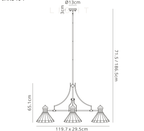 Luminosity Designs - Hanger Bar Pendant with Tiffany Chamber Shades - Luminosity Designs Ltd