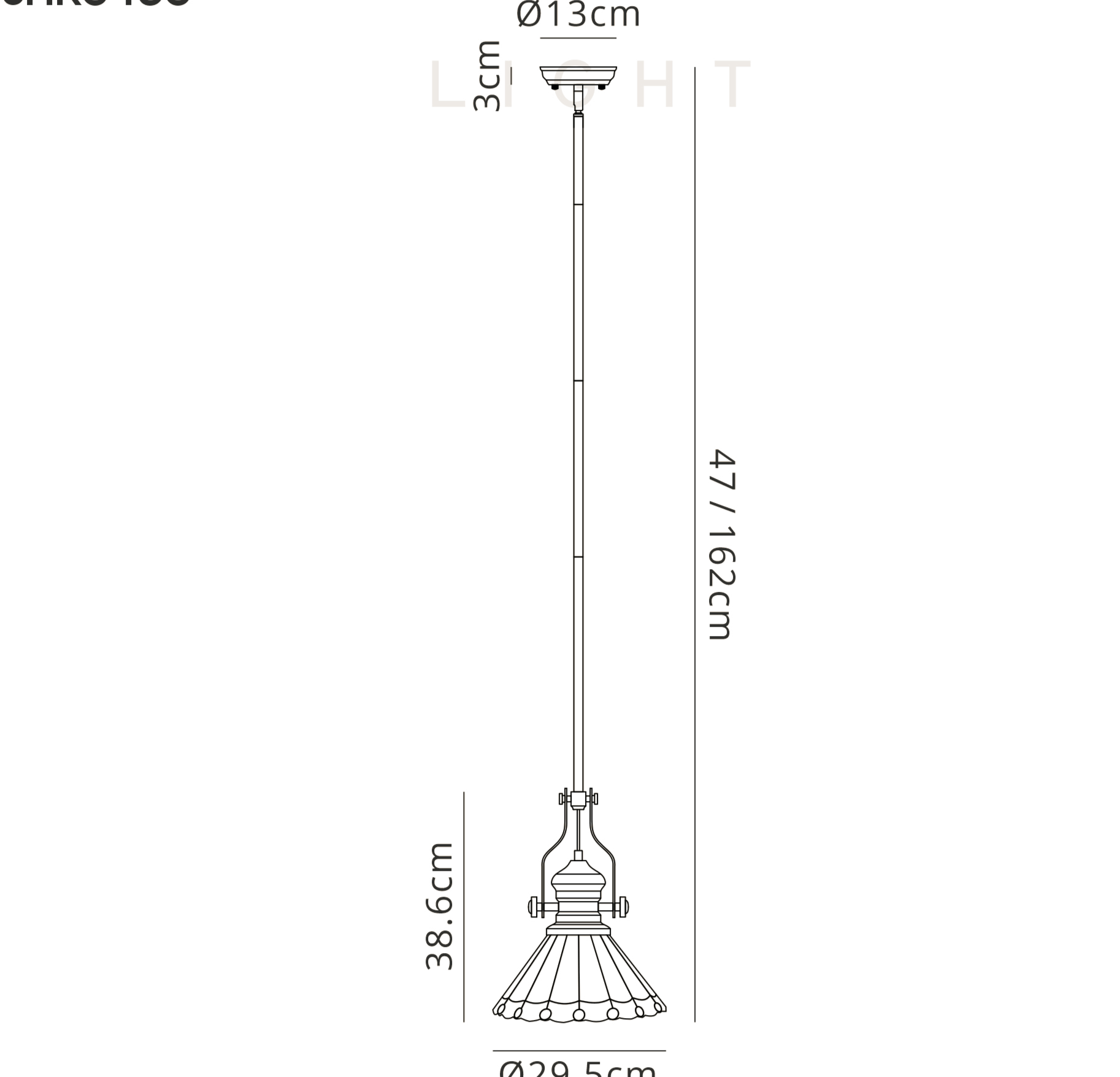 Luminosity Designs - Hanger Single Pendant with Tiffany Chamber Shade - Luminosity Designs Ltd