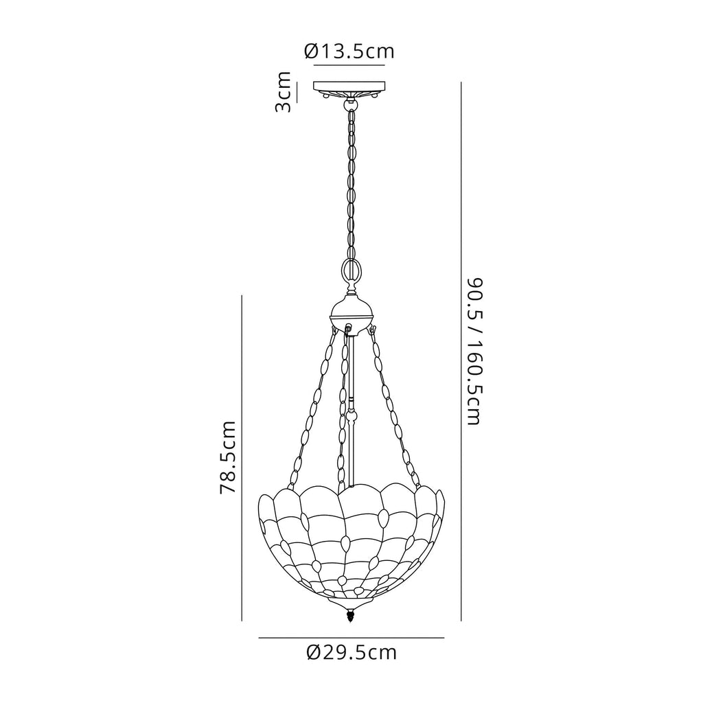Luminosity Designs - Helena Tiffany Chandelier Pendant Light - Luminosity Designs Ltd