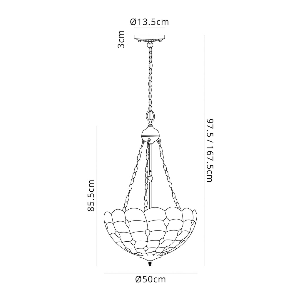 Luminosity Designs - Helena Tiffany Chandelier Pendant Light - Luminosity Designs Ltd