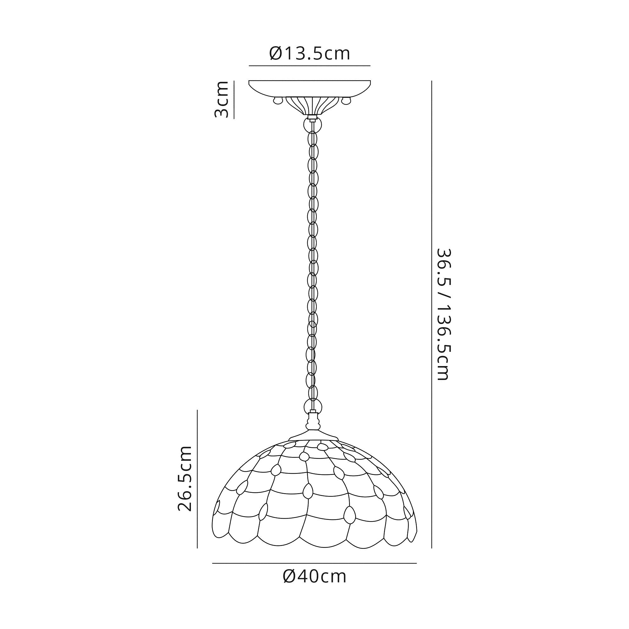 Luminosity Designs - Helena Tiffany Downlight Pendant - Luminosity Designs Ltd