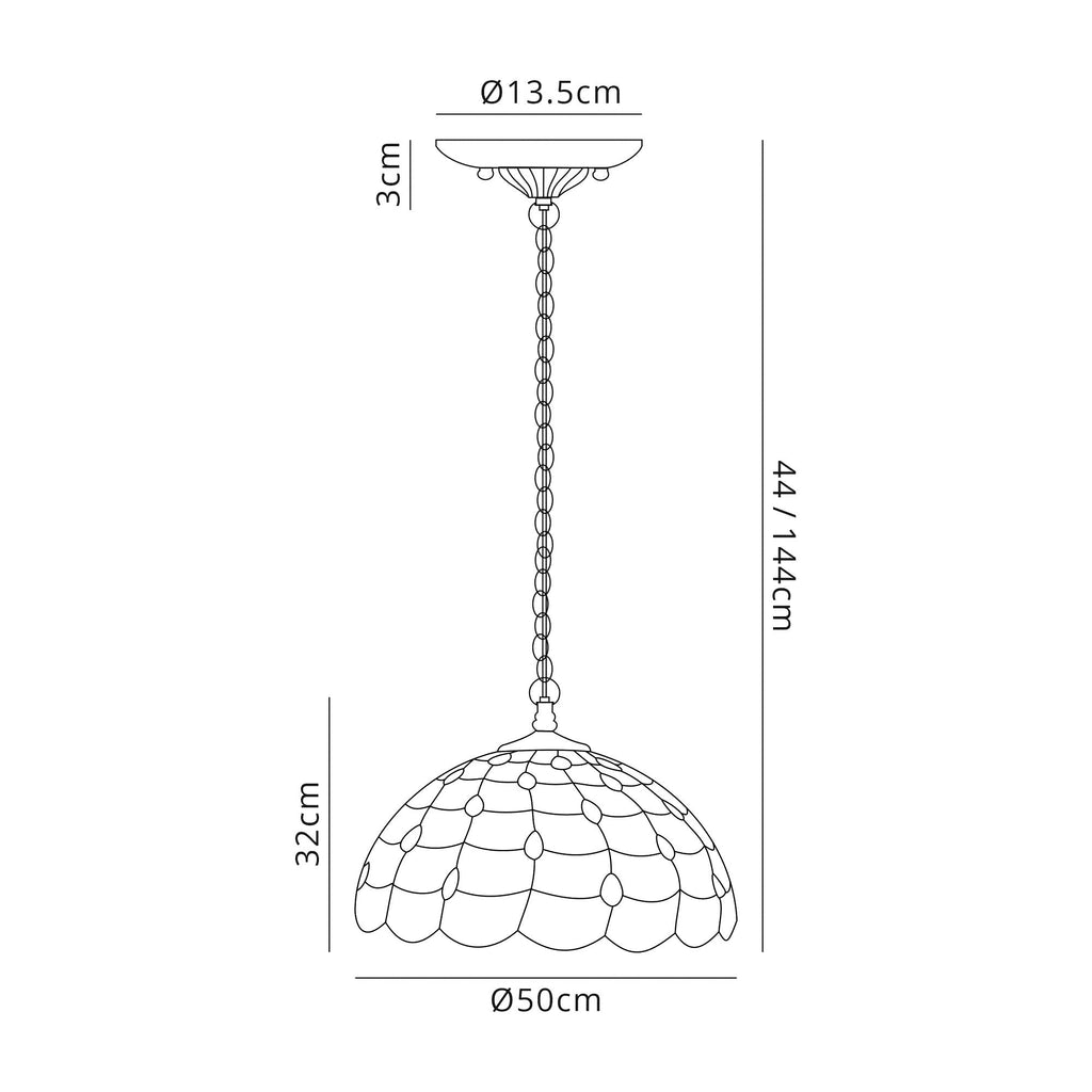 Luminosity Designs - Helena Tiffany Downlight Pendant - Luminosity Designs Ltd