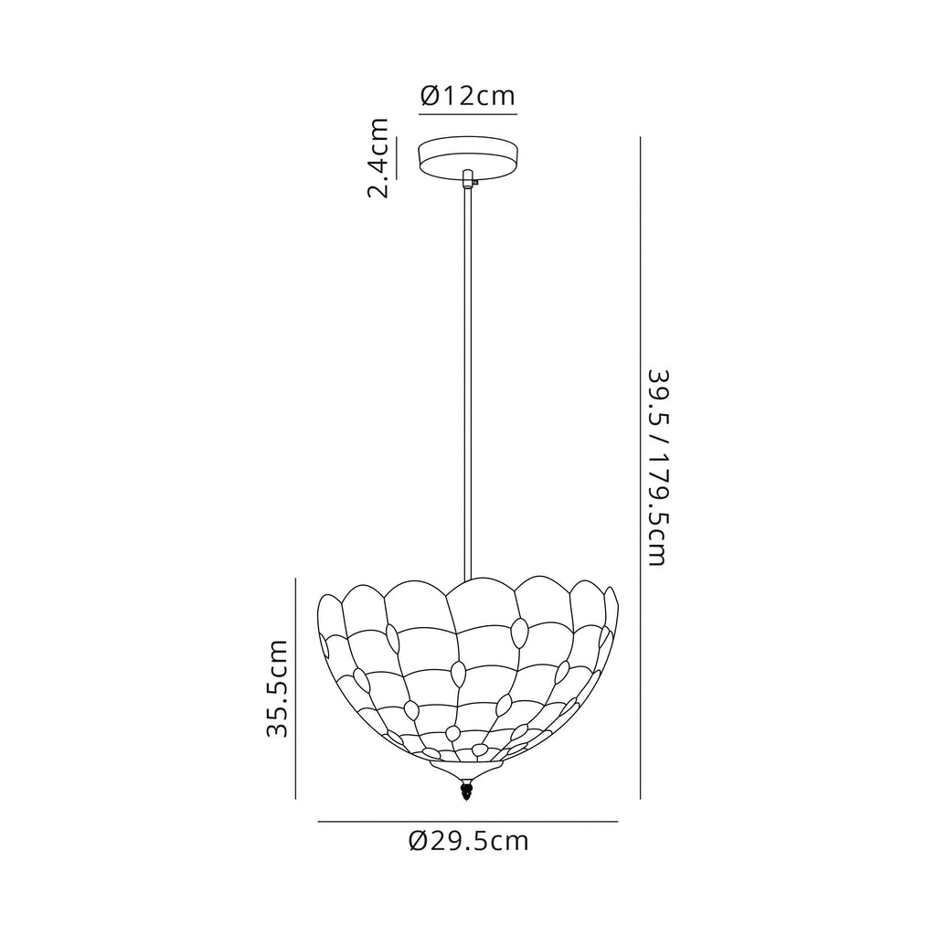Luminosity Designs - Helena Tiffany Uplight Pendant Light - Luminosity Designs Ltd