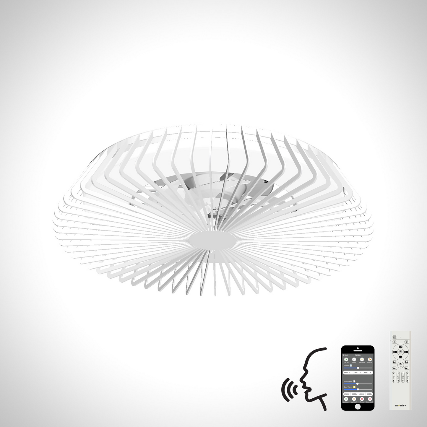Himalaya LED Dimmable Ceiling Light With Built-In Fan - Remote Control, APP & Alexa/Google Voice Control,