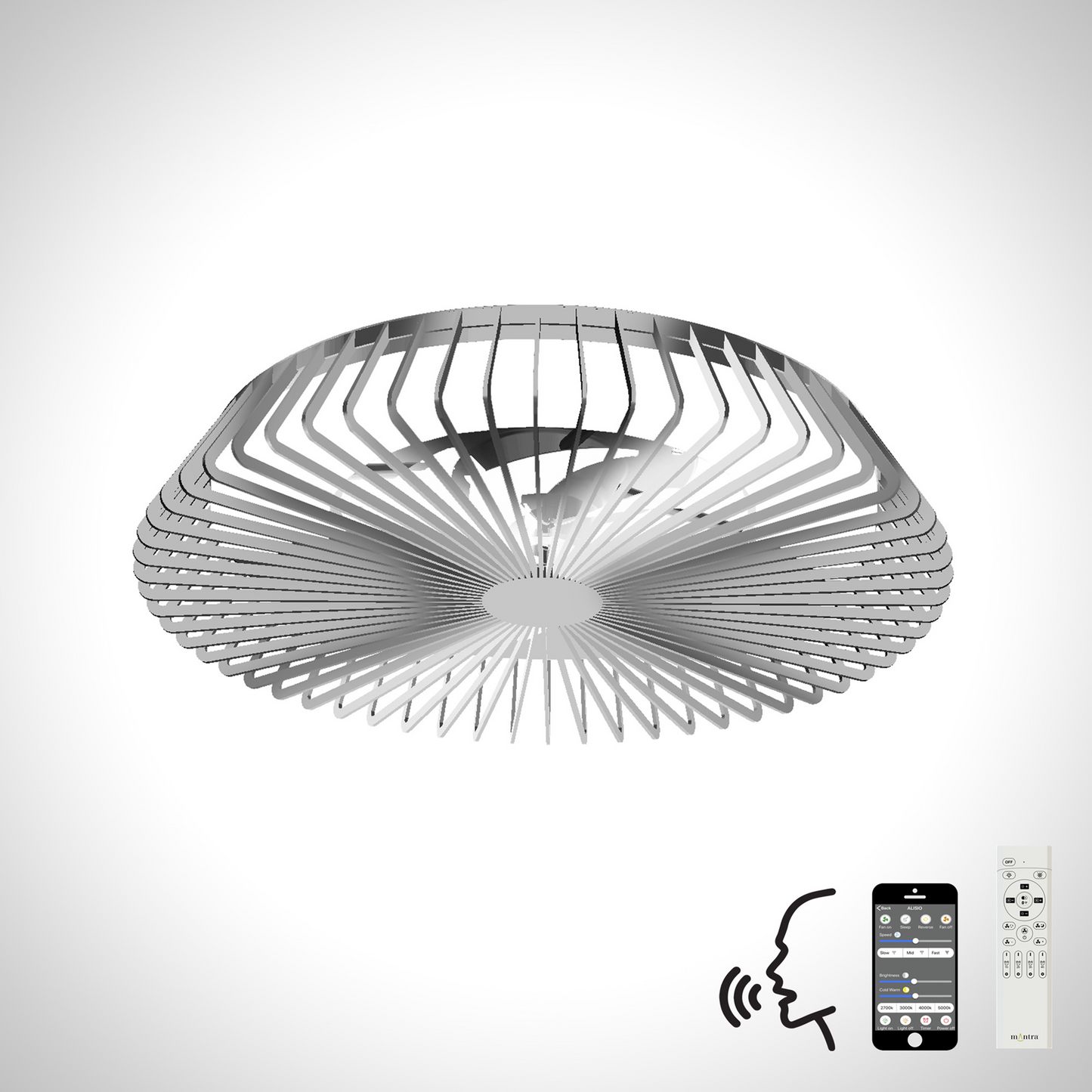 Himalaya LED Dimmable Ceiling Light With Built-In Fan - Remote Control, APP & Alexa/Google Voice Control,