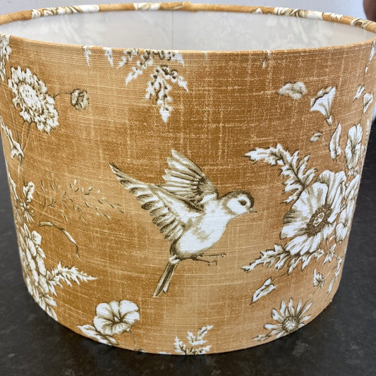 Hand Crafted Drum Table Lampshade - Amber Finch