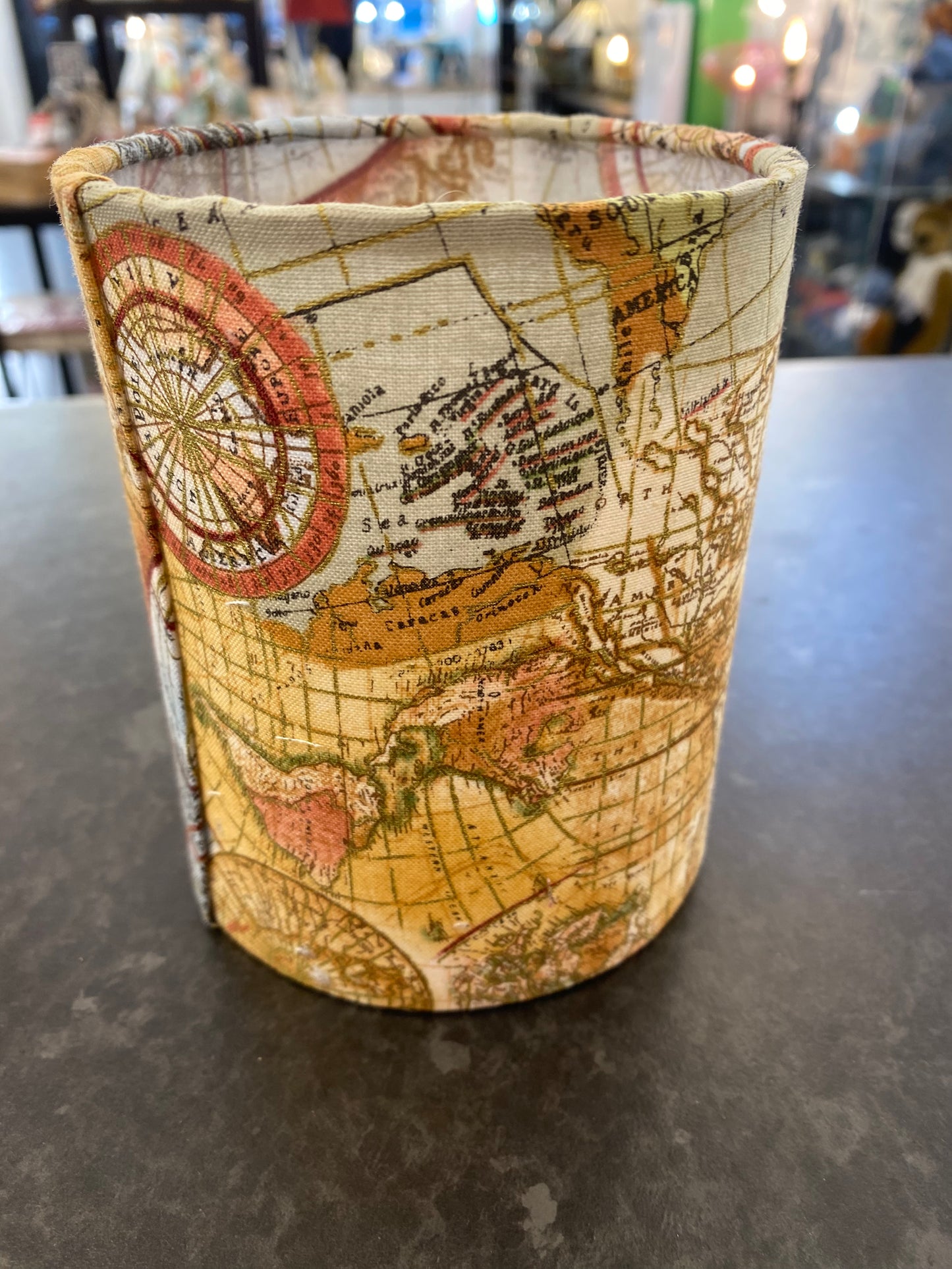 Hand Made LED Tealight Lantern - Vintage Nautical map