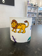 Vintage Table Lamp with Hand Crafted Drum Table Lampshade - Retro Zoo