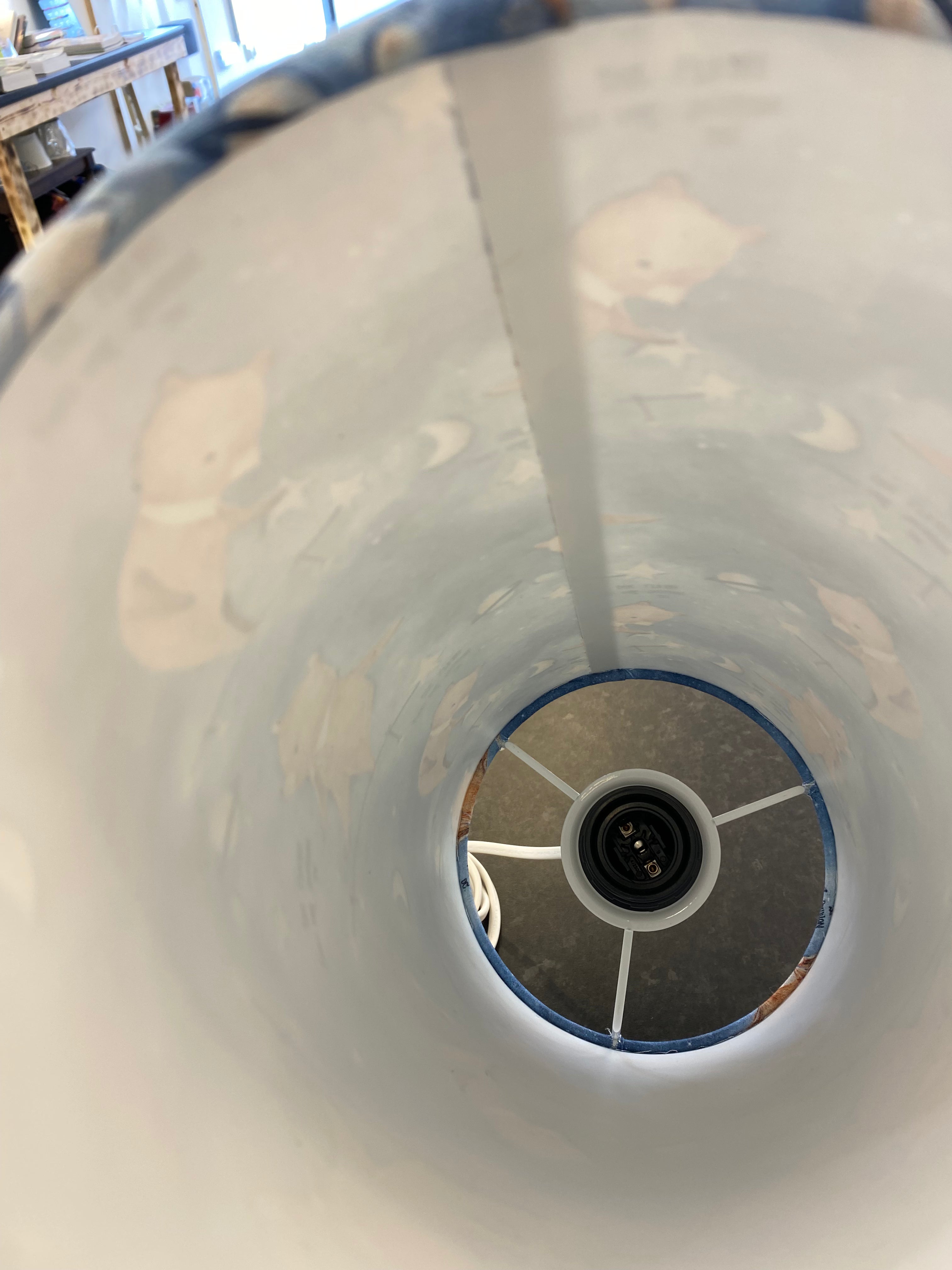 Hand Crafted Drum Table Lamp - Reach for the stars