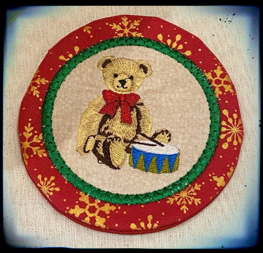 Handmade and Embroidered Bear Coaster
