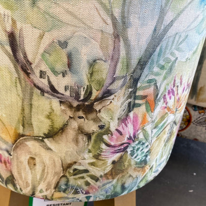 Stag and Hare Watercolour Footstool