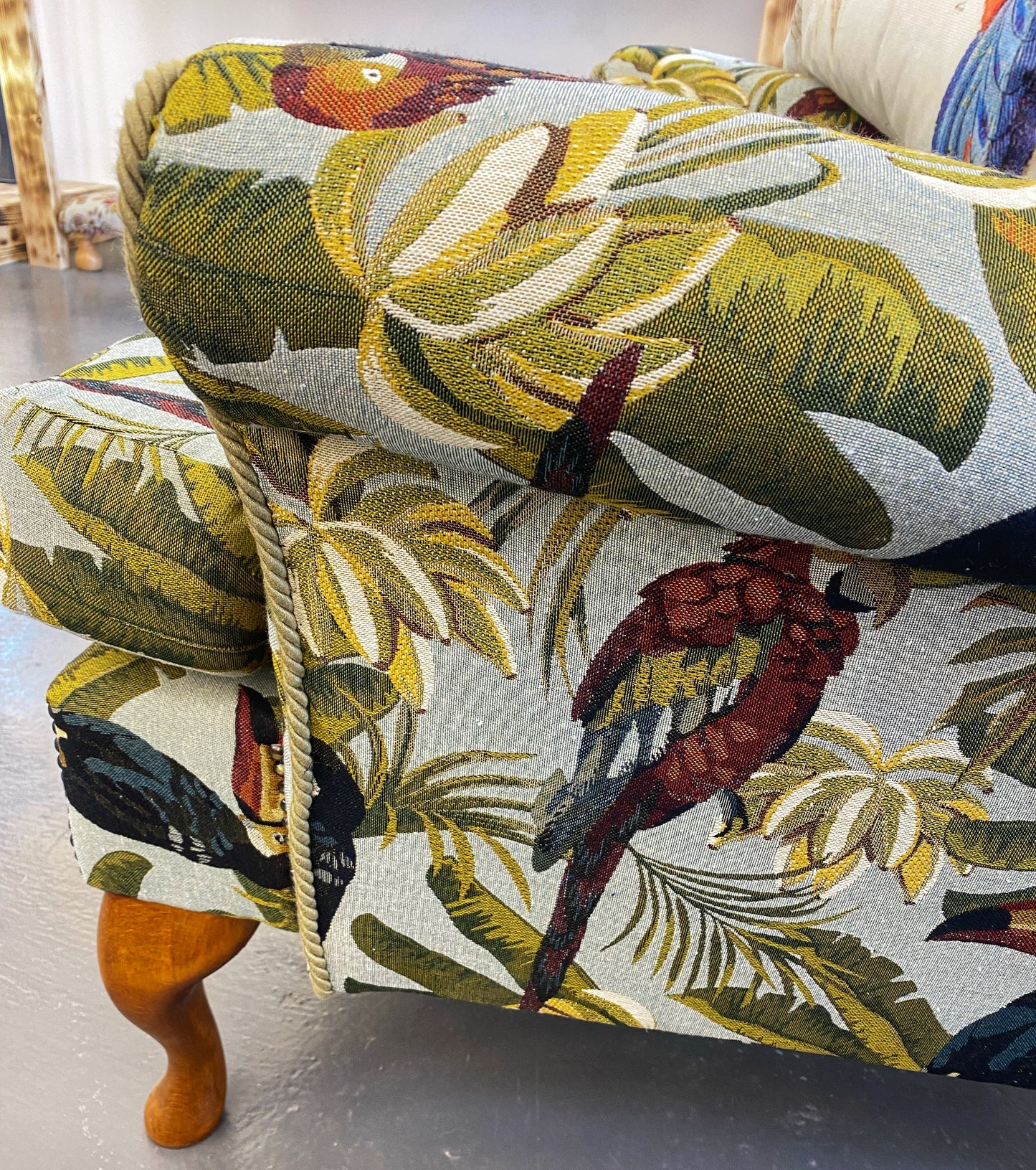 Tropical Birds Wing Back Armchair by Acantha Maude