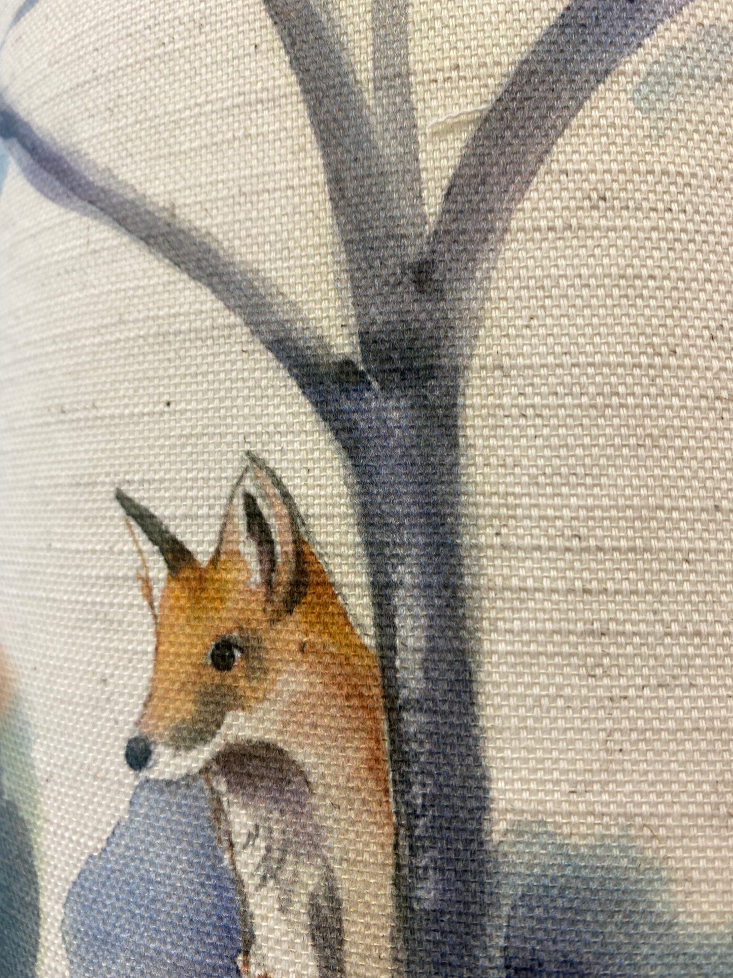 Hand Crafted Drum Lampshade - Watercolour Fox