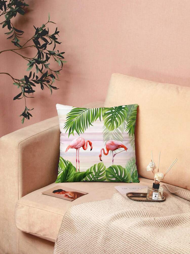 Tropical Flamingos Couch Cushion