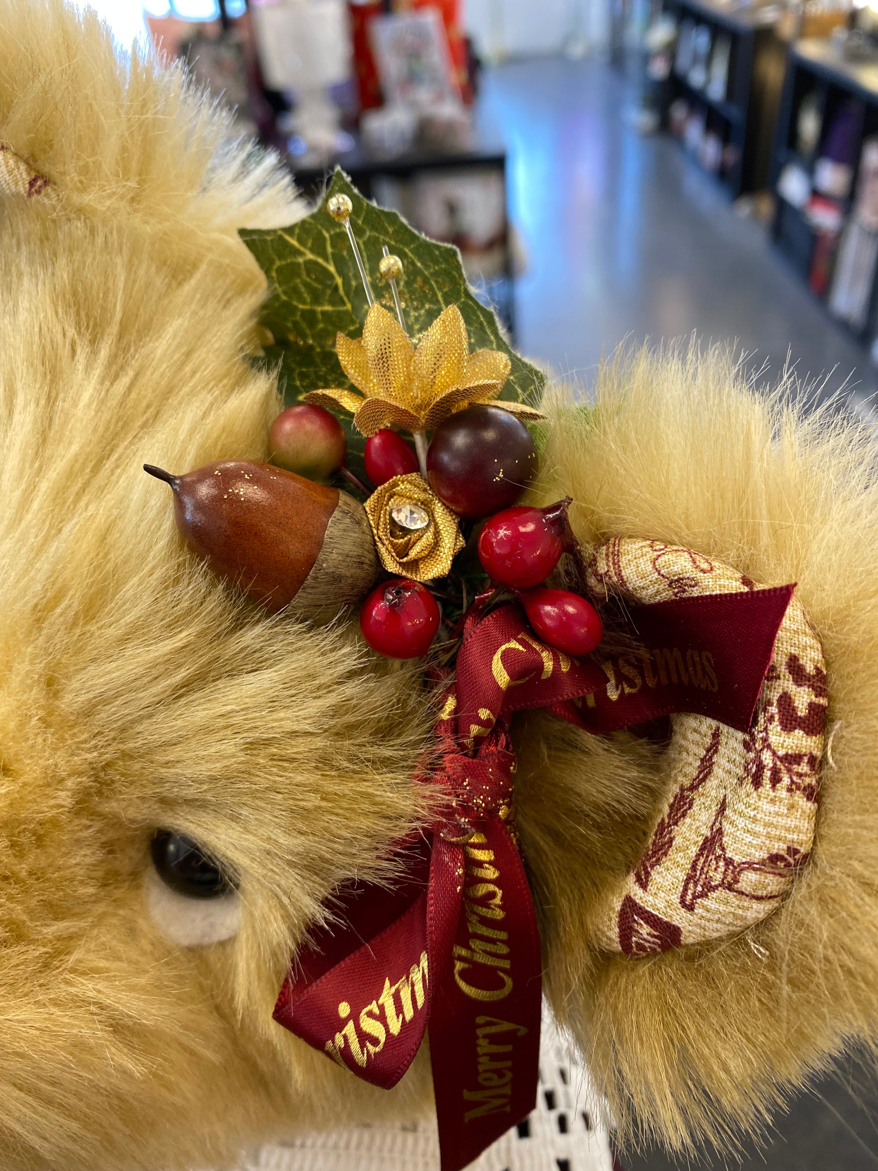 Mohair and Plush Christmas Bear - Carol