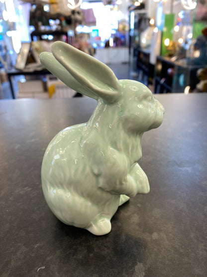 Green Glazed Bunny Rabbit vintage style - Reduced