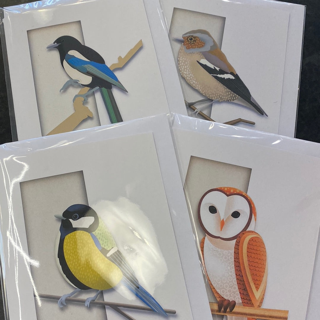 Mid Century Birds Card by DP Art - 4 Designs