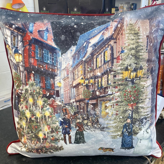 Watercolour Victorian Christmas Cushion