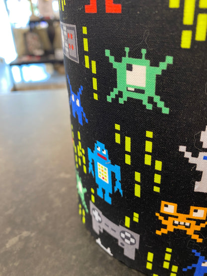 Hand Crafted Drum Table Lampshade - Retro Space Invaders