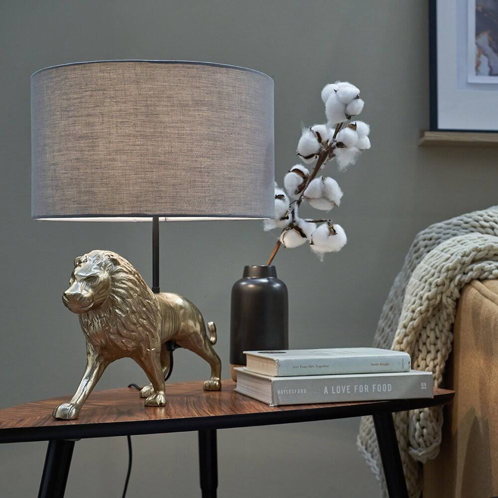 Brass Lion Table Lamp