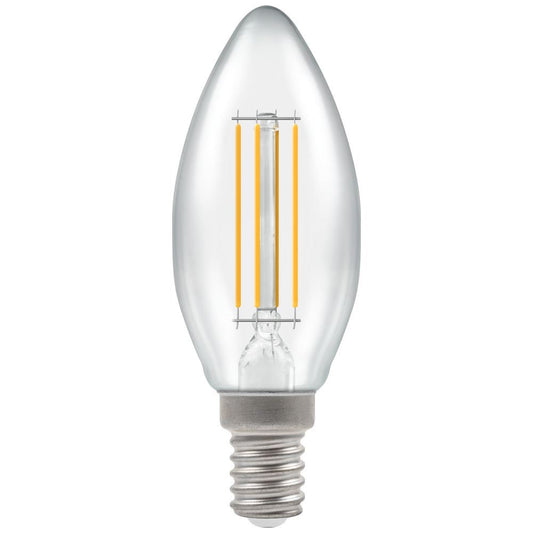 Crompton CLEAR 2700K, Warm White, 5w, 40w Equivalent Dimmable Filament LED Candle Bulb (470lm)