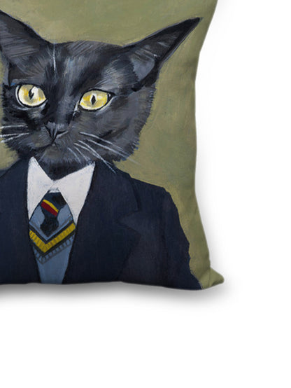 Going to School, Black Cat Artist Style Couch Cushion