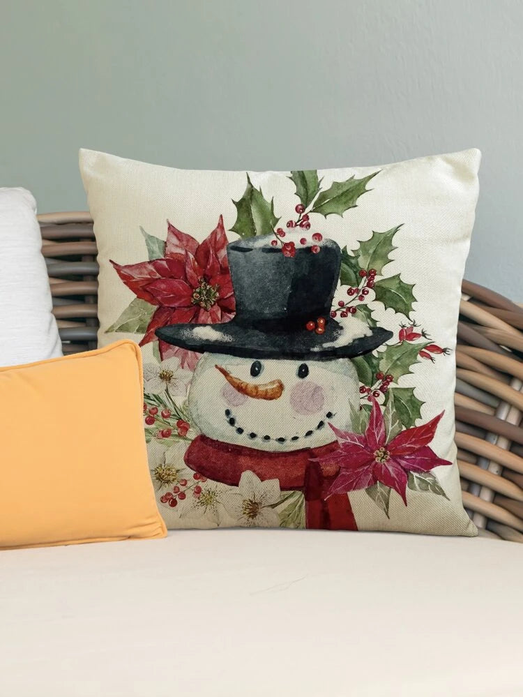 Frosty Christmas Cushion- Woven fabric