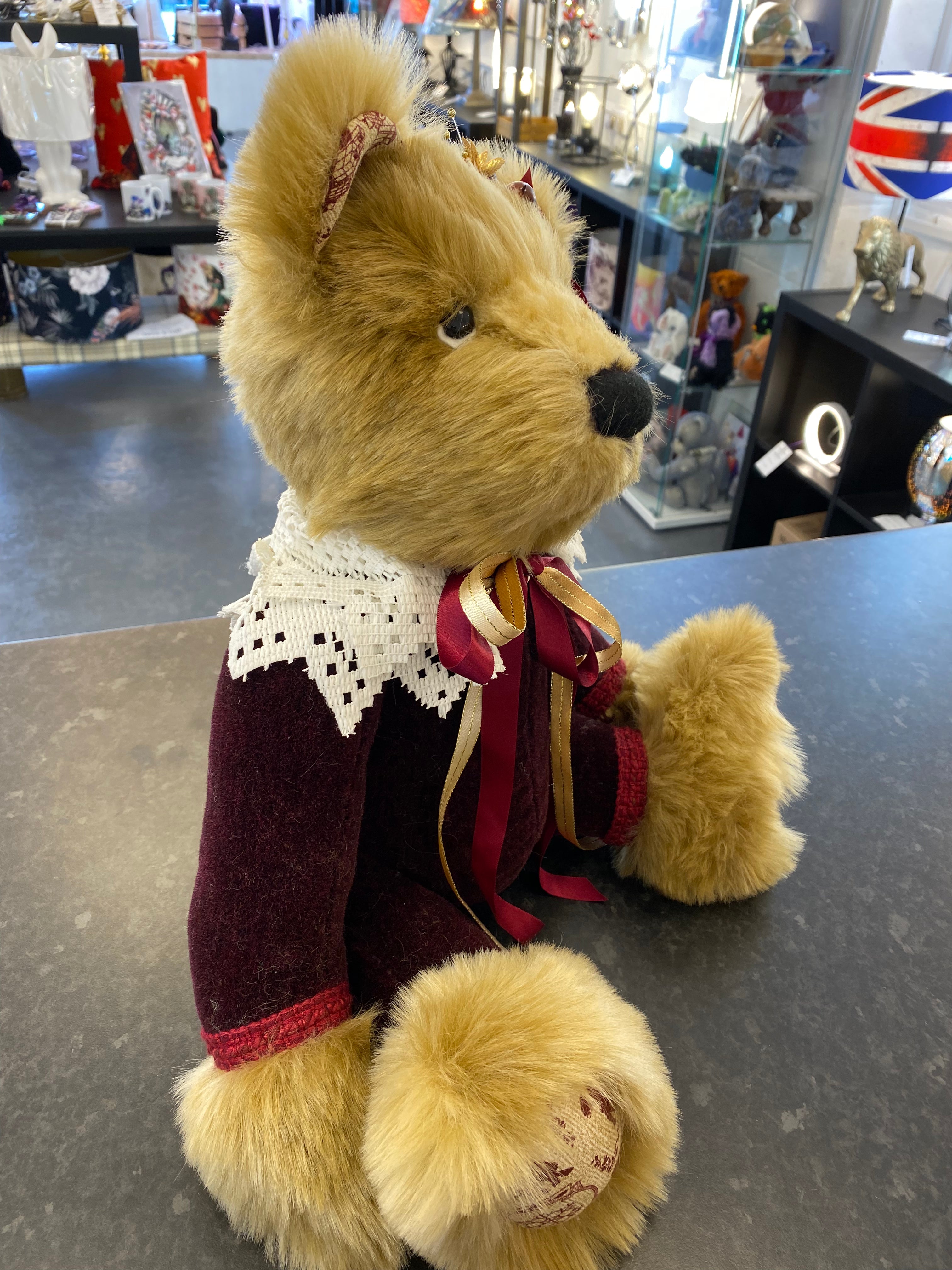 Mohair and Plush Christmas Bear - Carol