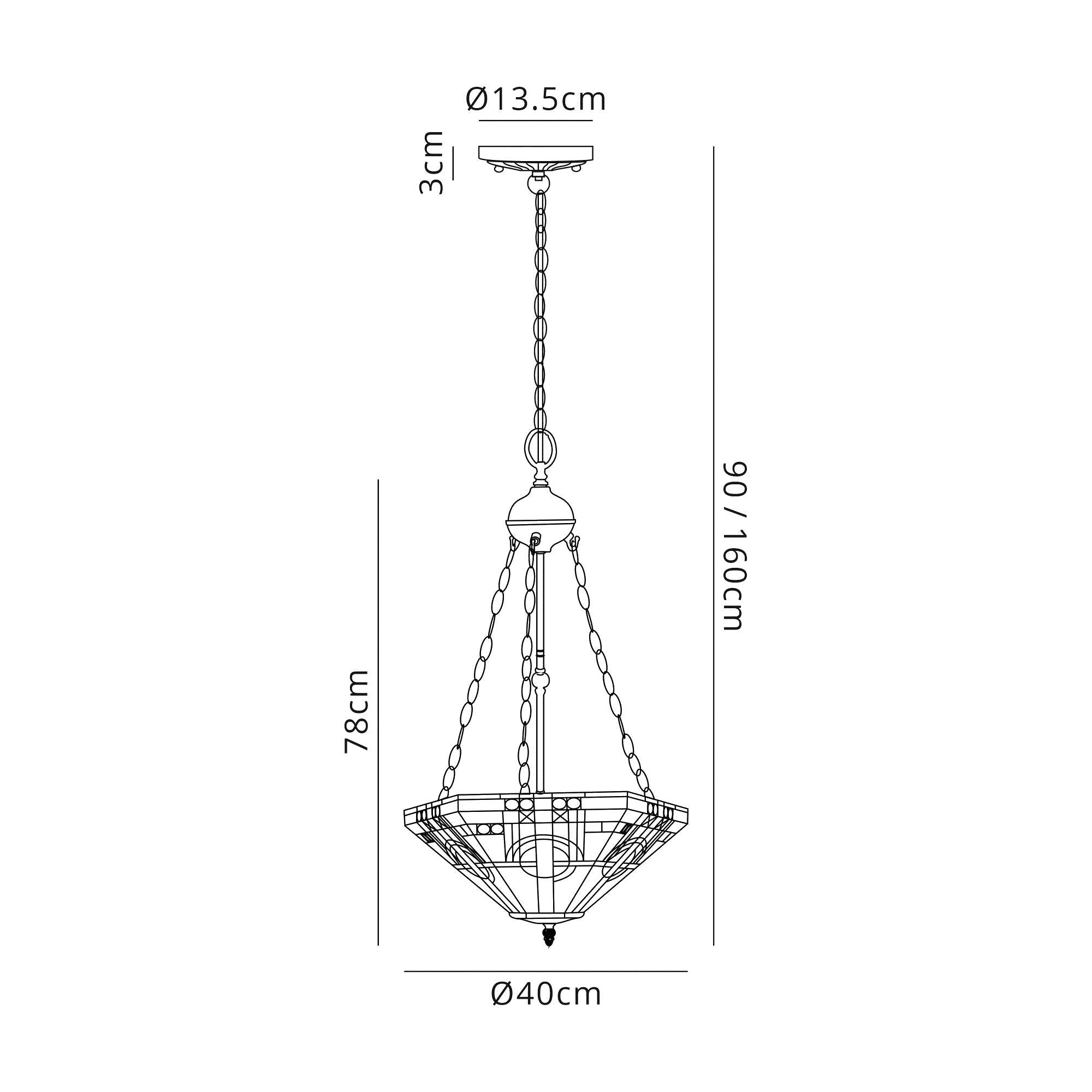 Luminosity Designs - Inca Tiffany Chandelier Style Pendant - Luminosity Designs Ltd