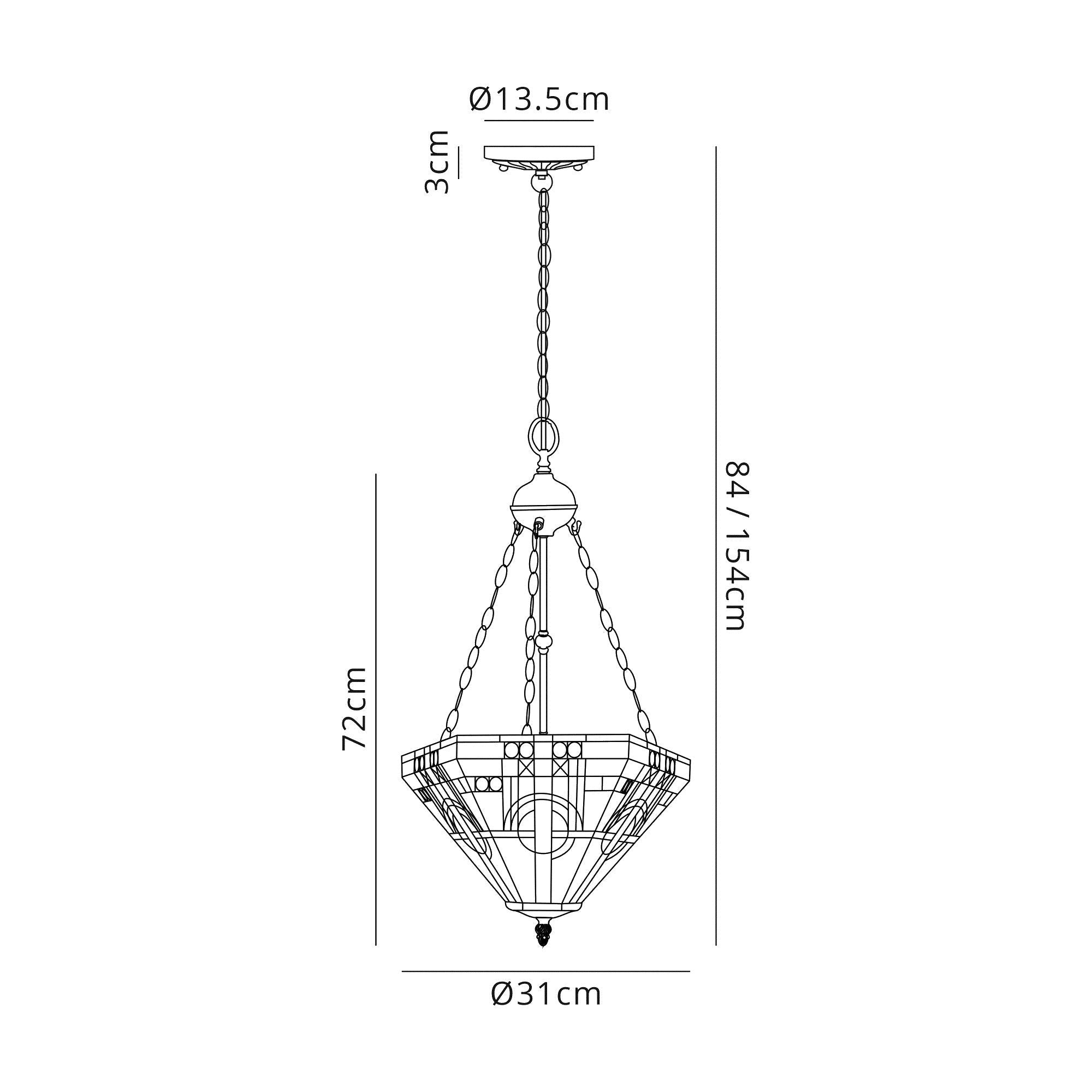 Luminosity Designs - Inca Tiffany Chandelier Style Pendant - Luminosity Designs Ltd