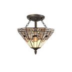 Luminosity Designs - Inca Tiffany Semi Flush Ceiling Light - Luminosity Designs Ltd