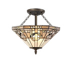 Luminosity Designs - Inca Tiffany Semi Flush Ceiling Light - Luminosity Designs Ltd