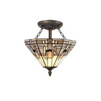 Luminosity Designs - Inca Tiffany Semi Flush Ceiling Light - Luminosity Designs Ltd