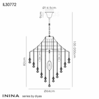 Diyas - Inina Pendant 7 Light E14 Polished Chrome/Crystal - Luminosity Designs Ltd