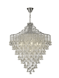 Diyas - Inina Pendant 9 Light E14 Polished Chrome/Crystal - Luminosity Designs Ltd