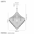 Diyas - Inina Pendant 9 Light E14 Polished Chrome/Crystal - Luminosity Designs Ltd